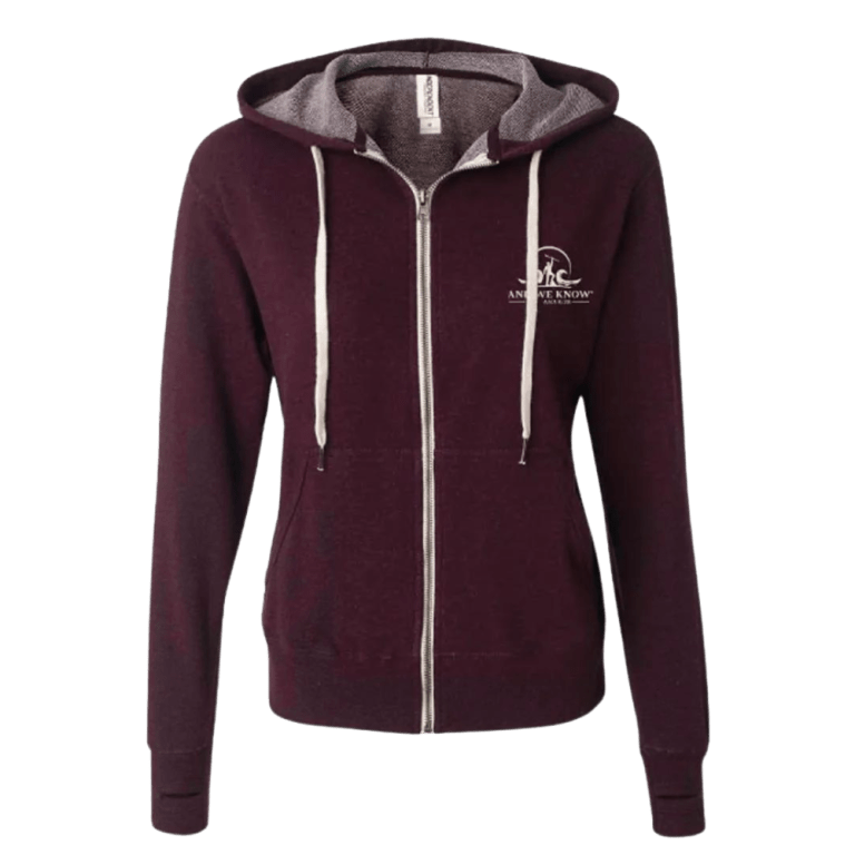 Burgundy Zip Up Hoodie AWK Merch
