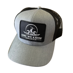 Grey Trucker Hat with Square AWK Patch